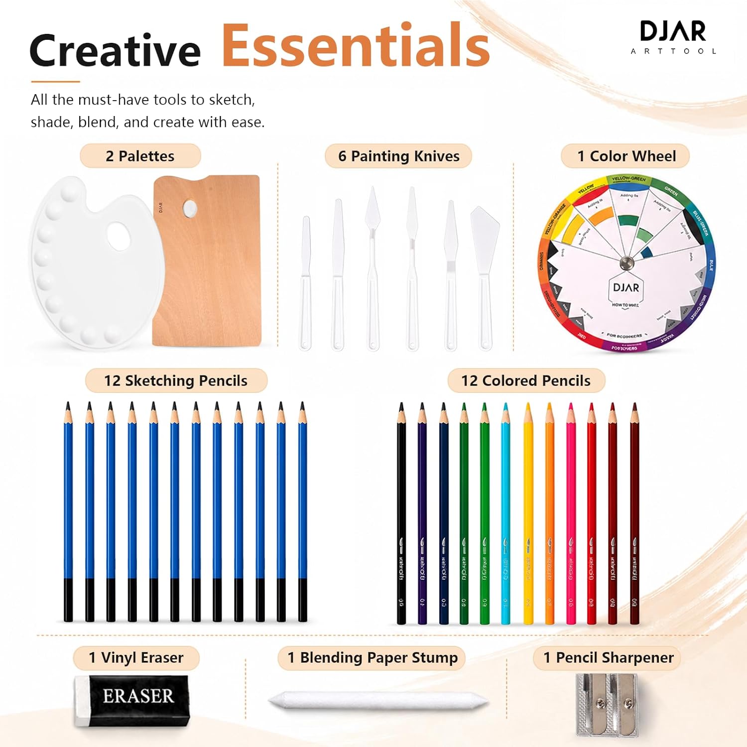 DJAR 169Pcs Art Painting Kit with French Easel, 96 Acrylic, Watercolor & Oil Paint Set, Professional All-in-One Complete Art Supplies Painting Set for Adults, Artists, Beginners