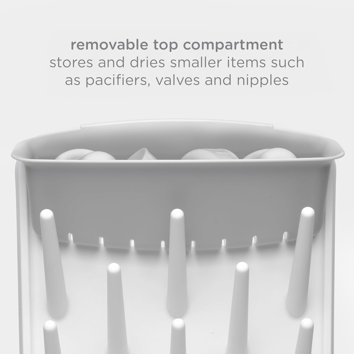 Ubbi Vertical Baby Bottle Drying Rack,Space Saving Countertop Drying Rack Baby Organizer,Gray,(Pack of 6)