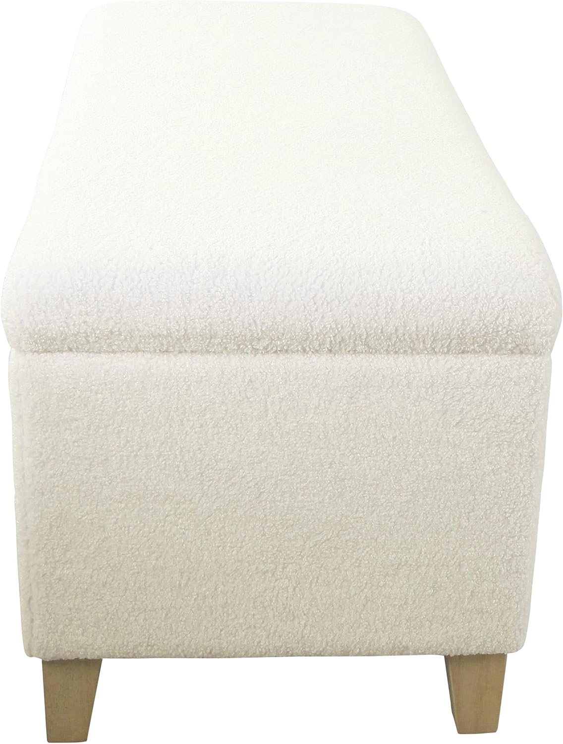 HomePop Storage Bench, Pearl Cream, Rectangle