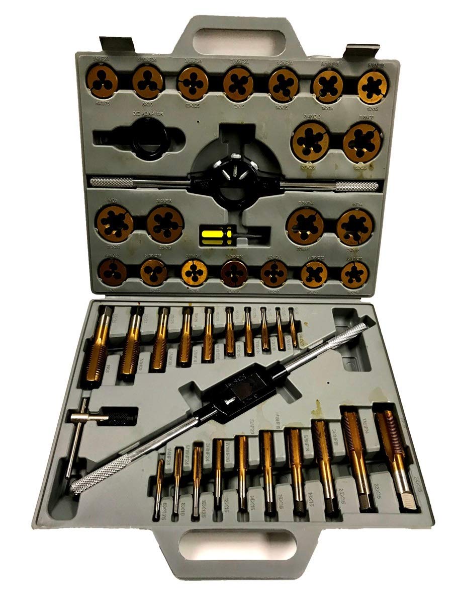 HHIP 1011-0003 45 Piece Tap & Die Set, 1/4-1 Inch - Tin Coated