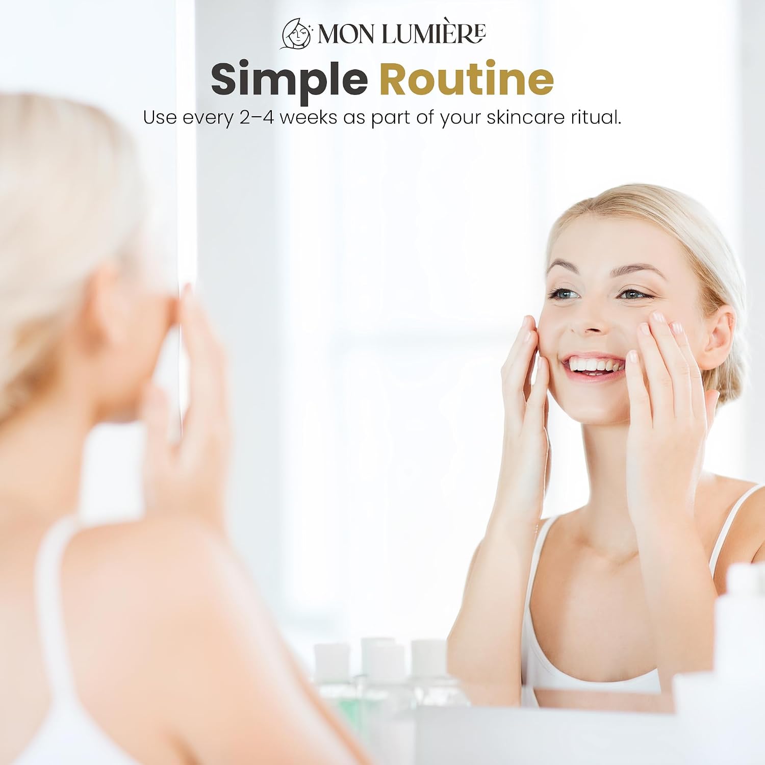 Mon Lumiere Micro Infusion System for Face – Gold Spring-Loaded Facial Stamp with PDRN & Peptides – At-Home Skincare Kit for Glow, Smoother-Looking Skin & Visible Radiance – 6 Single-Dose Serums