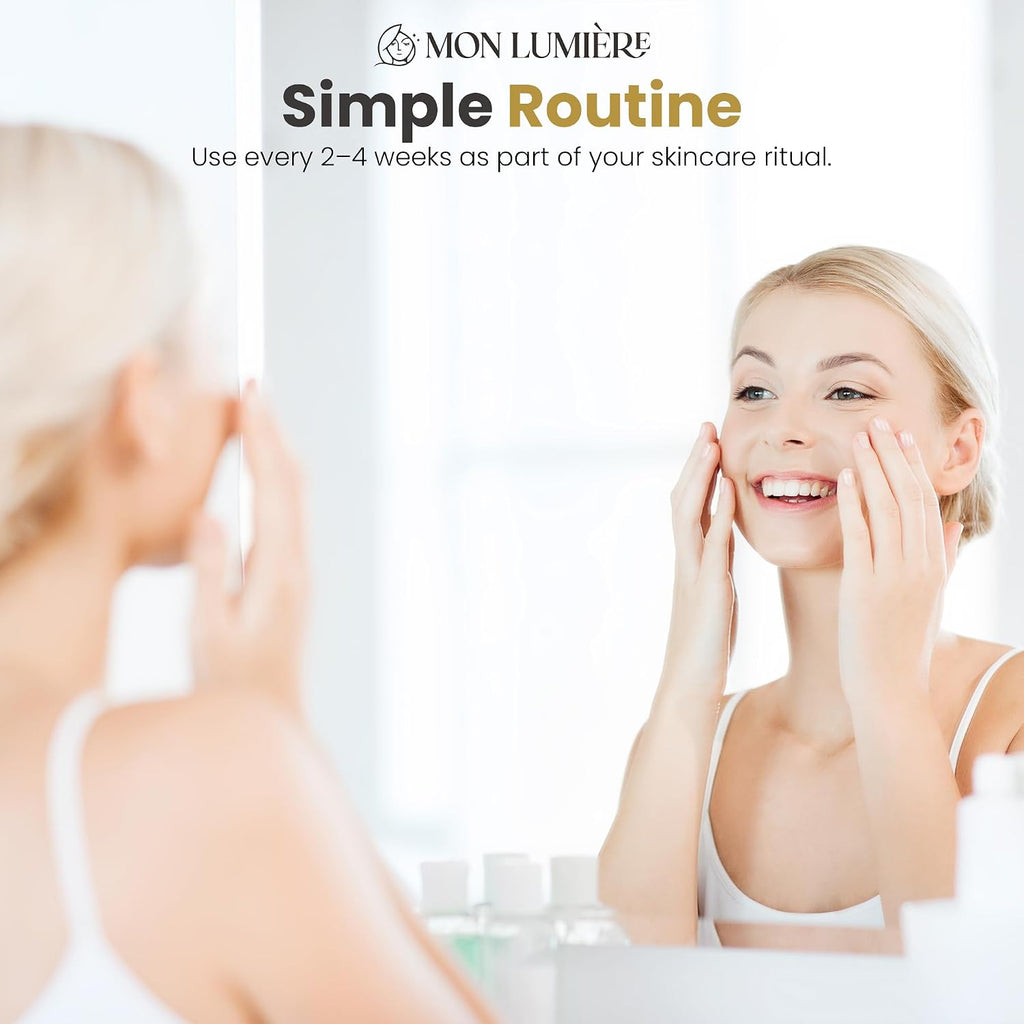 Mon Lumiere Micro Infusion System for Face – Gold Spring-Loaded Facial Stamp with PDRN & Peptides – At-Home Skincare Kit for Glow, Smoother-Looking Skin & Visible Radiance – 12 Single-Dose Serums