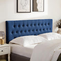 Huatean Home Tufted Upholstered Headboard Full Size, Solid Wood Head Board with Durable Metal Legs, Adjustable Height Full XL headboard from 37' to 51' Fabric Headboard in Modern Button Design, Blue