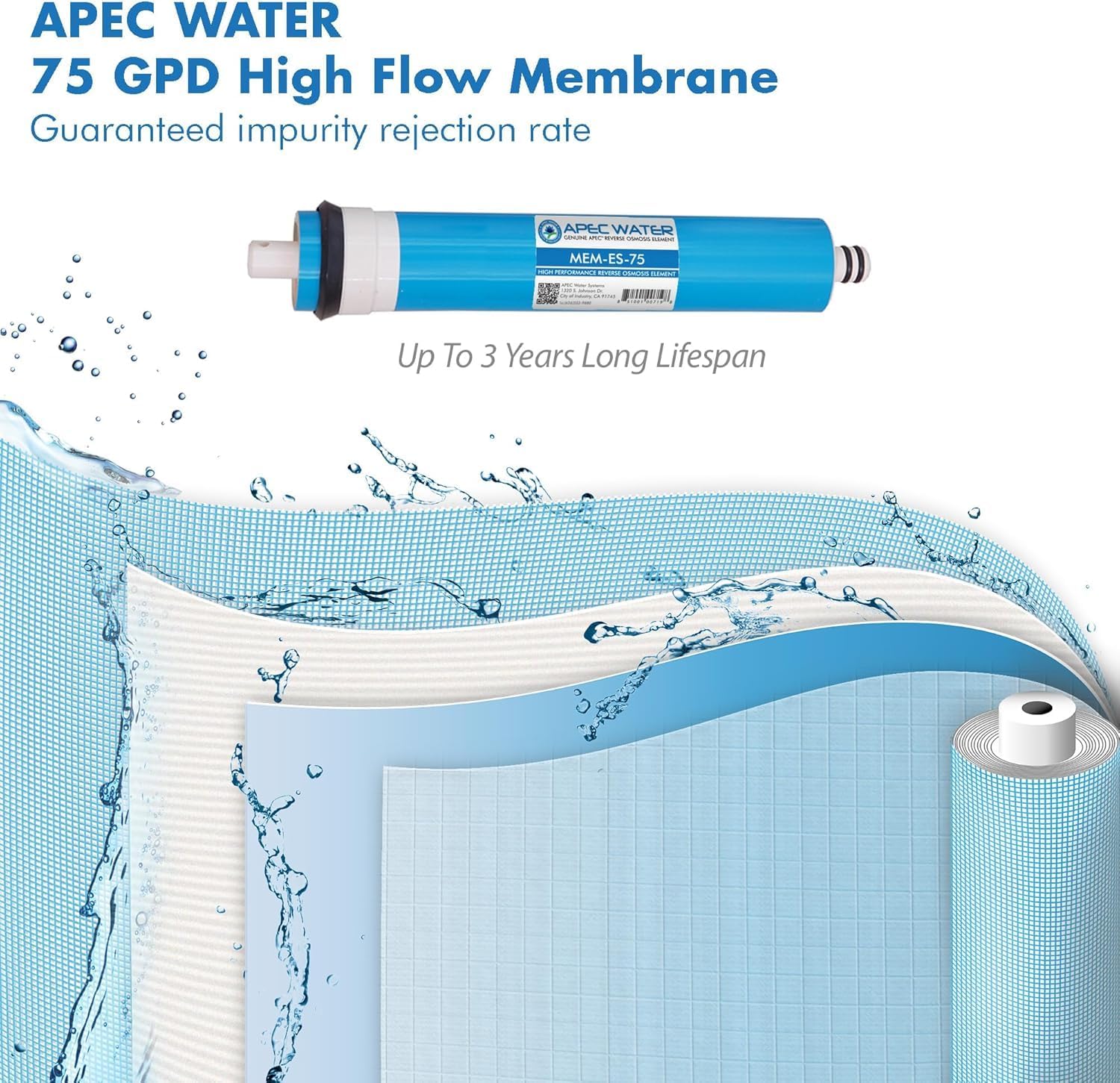APEC Water Systems FILTER-T2Y-ESPH High Capacity 2 Year Replacement Filter Set For Essence Series Alkaline Reverse Osmosis Water Filter System Stage 1-3&6