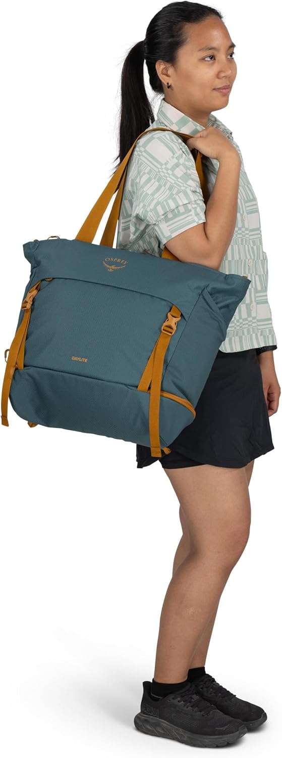Osprey Daylite Large Tote Weekend Pack - Shoulder or Backpack Carry with Laptop Sleeve & Shoe Compartment, Barley Brown/Multi