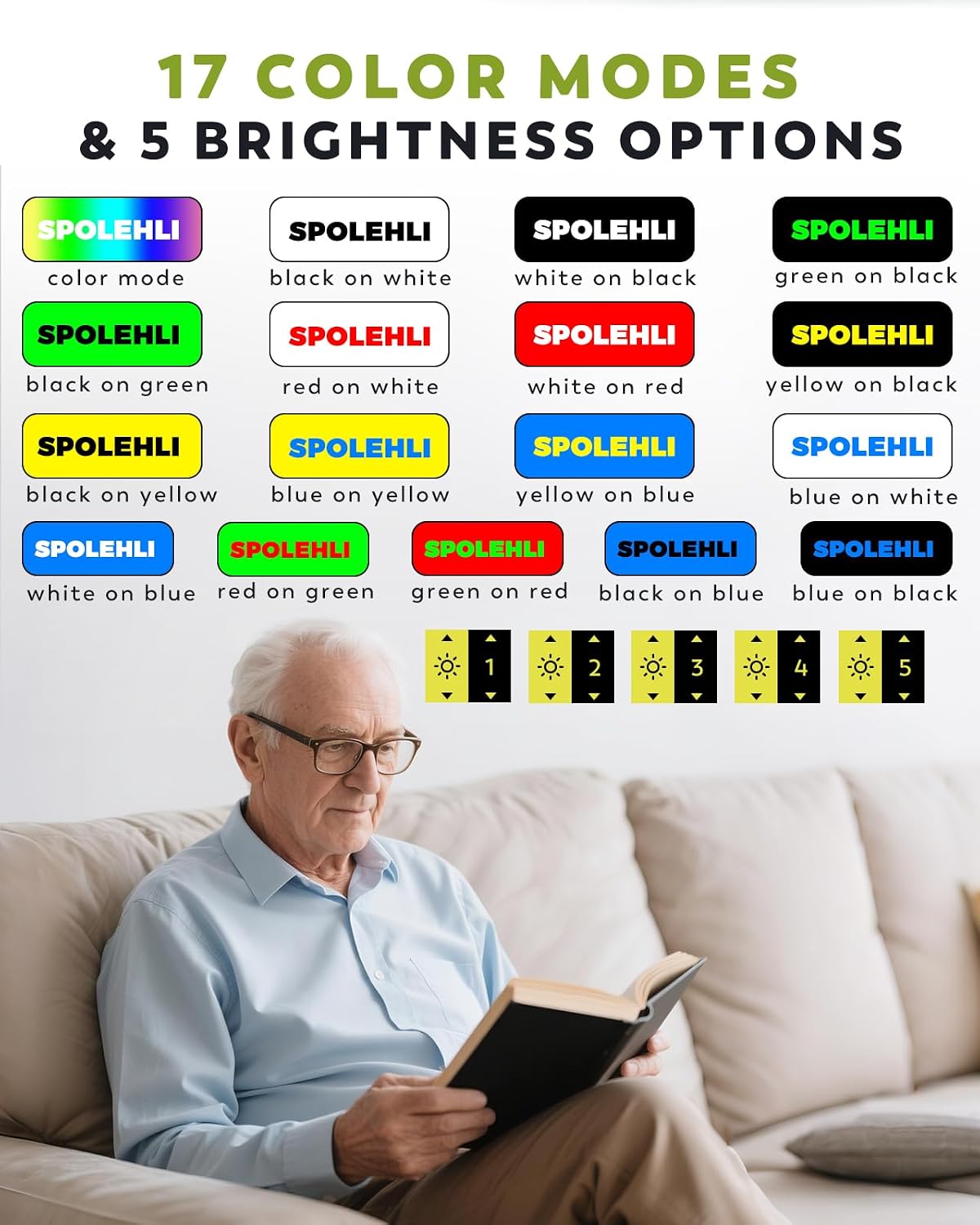 5.0 Inch Portable Digital Magnifier, 4X-32X Zoom Electronic Reading Aid with Foldable Handle for Low Vision/Seniors/Kids, Ideal for Quick Reading – Not Recommended for Long Books or Novels