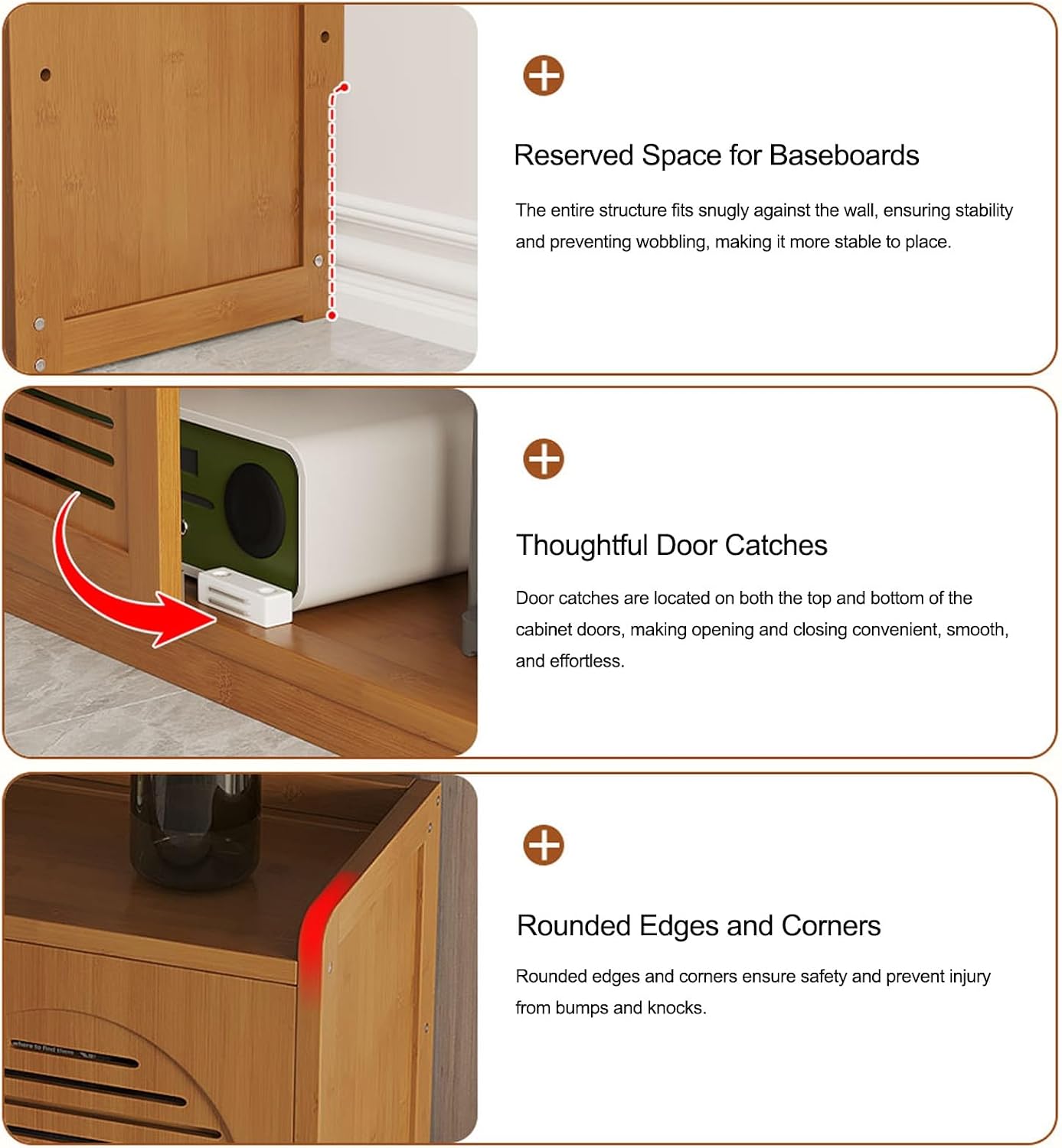 HARELA Decorative WiFi Router Storage Cabinet, WiFi Router Hidden Box with Ventilation & Cable Management, Home Media Storage Cabinet for Office & Living Room(Brown B,32.3x23.2x9.8in)
