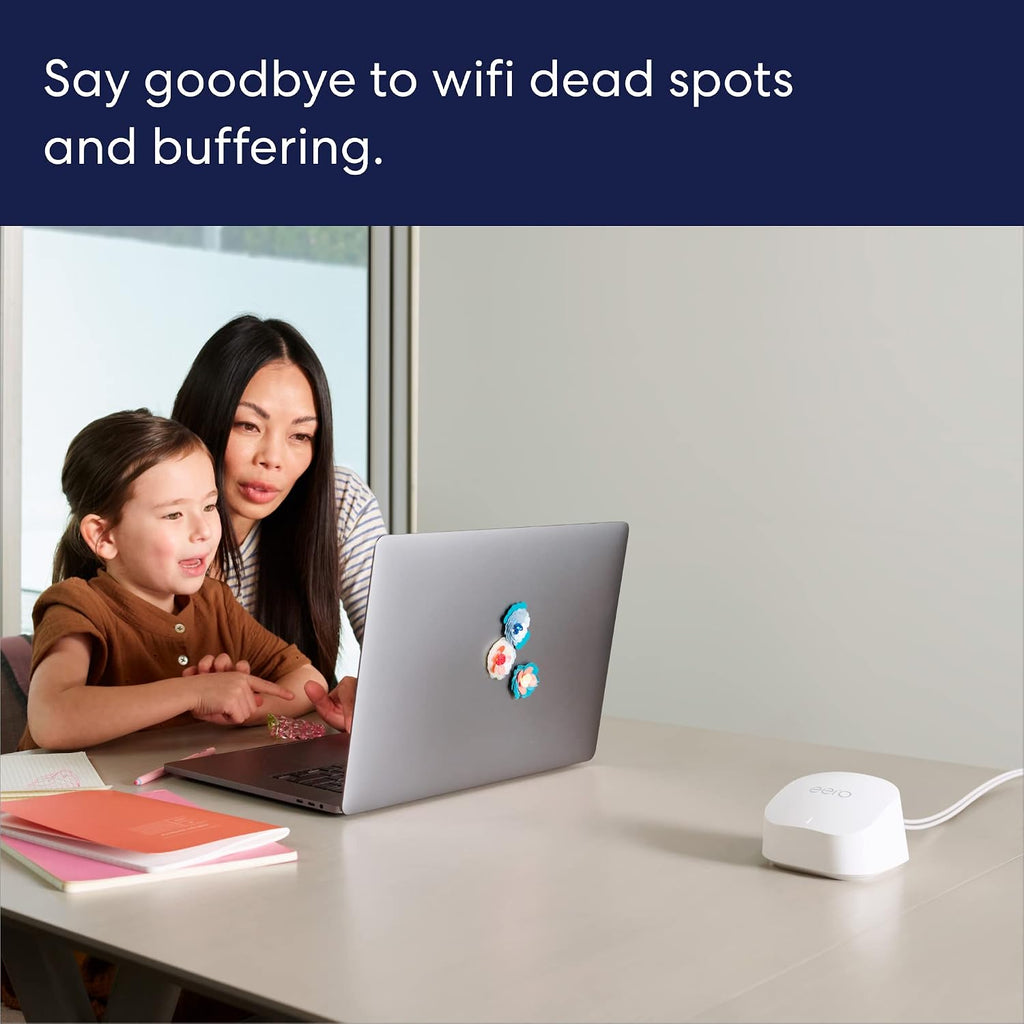Like-New Amazon eero 6+ mesh wifi router - Supports internet plans up to a Gigabit, Coverage up to 1,500 sq. ft., Connect 75+ devices, 1-pack