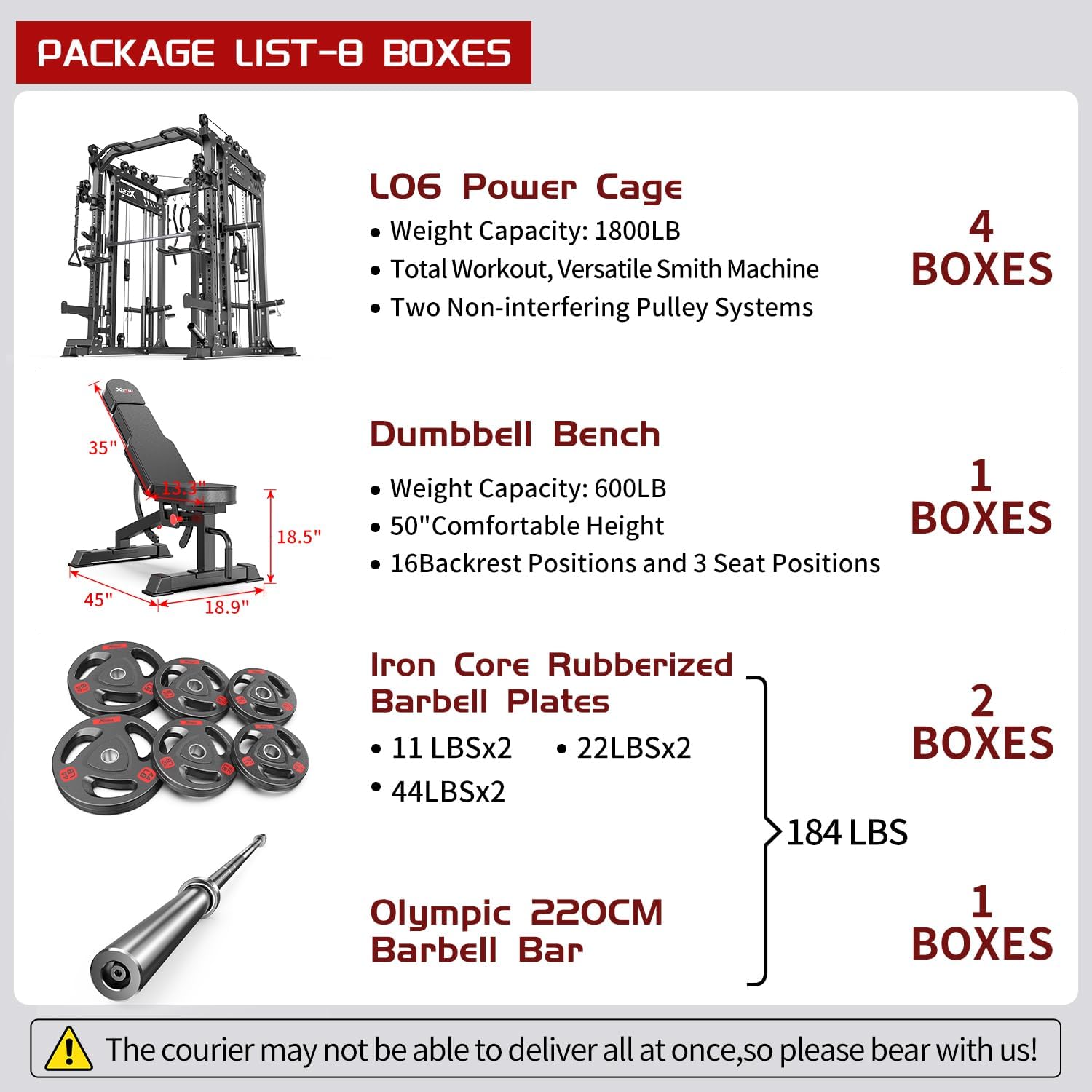 Multi-Purpose Squat Rack,Smith Machine Weight Rack Set with Cable Crossover System, Home Gym Power Racks, Power Racks and Packages