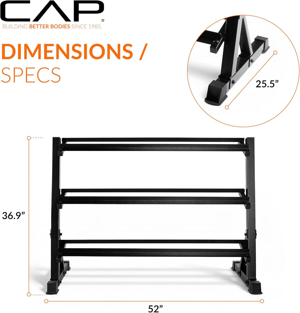 CAP Barbell Dumbbell Rack |5-35lb, 5-50lb or 5-75lb Dumbbell Storage | Multiple Options