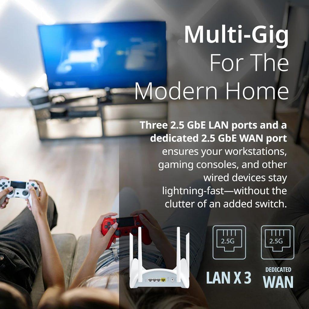 D-Link BE9500 Tri-Band Wi-Fi 7 Smart Router (R95) – Sculptured-Wing Design, 2.5 GbE, Self-Optimizing Mesh, Multi-Gig, Parental Controls, Alexa/Google Ready