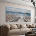 Canvas Wall Art Decor Oversize Modern Wall Art Decorations Artwork for Walls Large Blue Beach Coastal Textured Wall Art Prints Pictures Wall Decor Wall Art 39' X 78' For Walls Home Office Decor