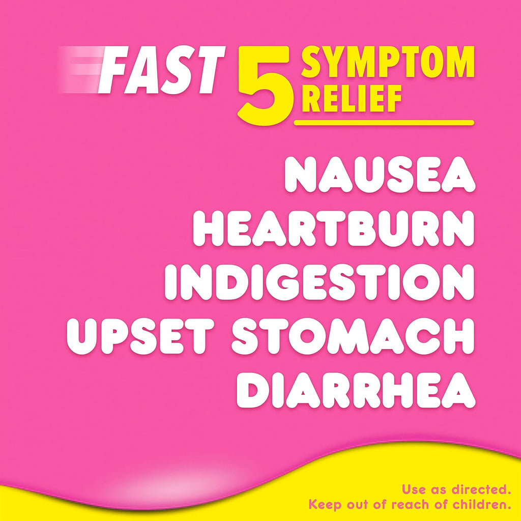 Pepto Bismol Liquicaps, Upset Stomach Relief, Nausea Relief, Heartburn Relief, Indigestion Relief, Anti Diarrhea Medication for Adults - 5 Symptom Fast Relief, No Flavor, 48 ct (Pack of 12)