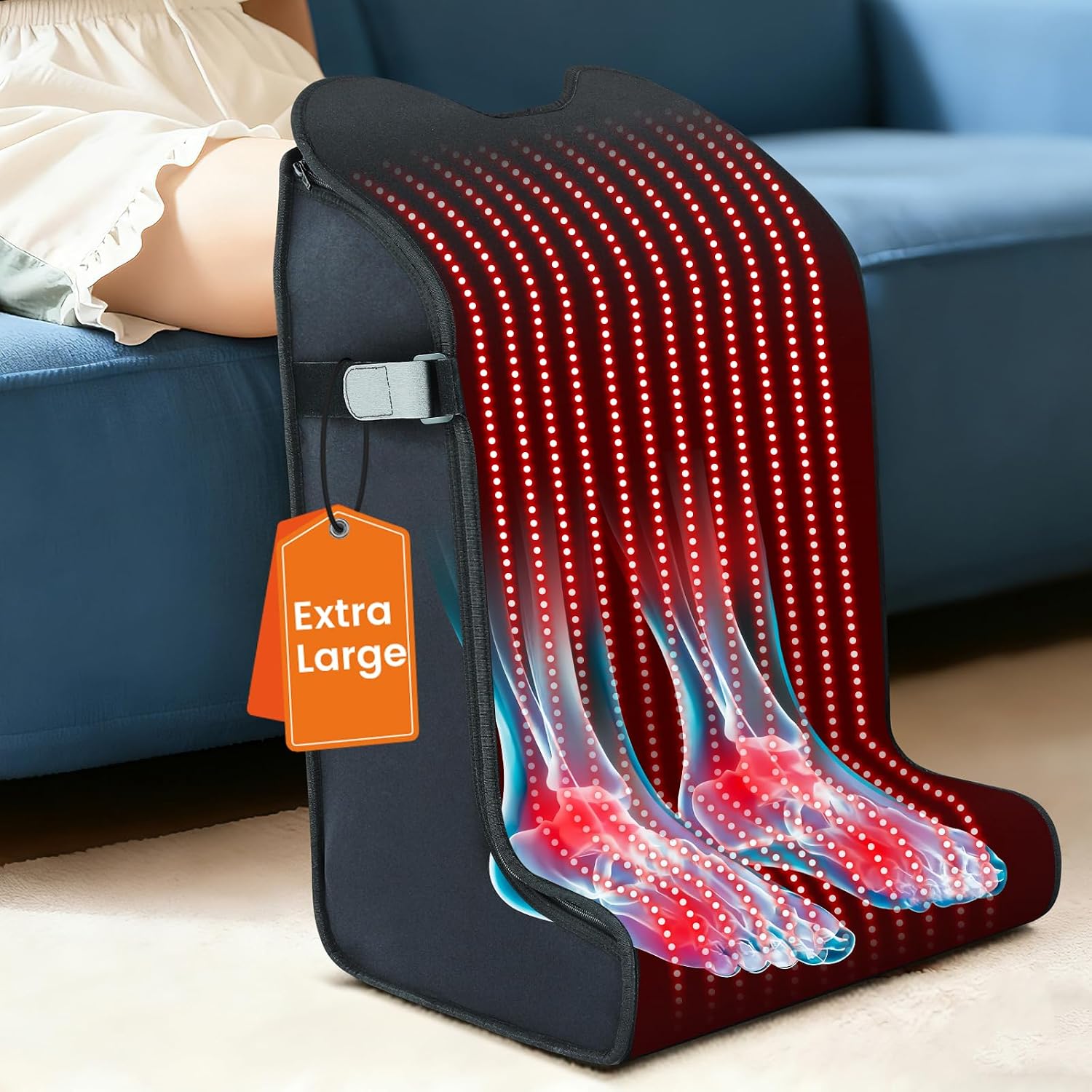 Red Light Therapy for Feet & Legs – 2026 Upgraded Device with 480 LEDs, 3-in-1 Chips, Extra-Large Infrared Wrap, 5 Modes, Adjustable Timer, Infrared Light Therapy Pad for Body, 11.8' × 15.7' × 25.5'