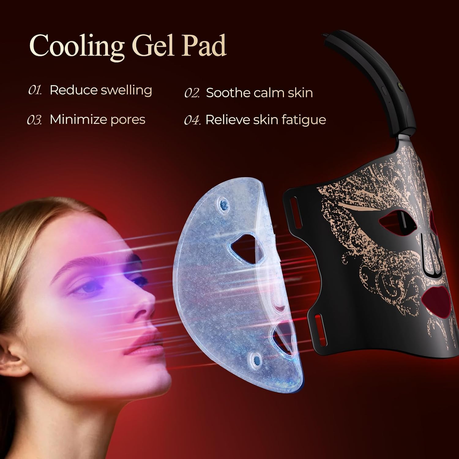 Red Light Therapy Mask for Face, 7-in-1 LED Face Mask with 850nm NIR, Rechargeable Red Light Face Mask with Wireless Remote & Timer, Portable LED Light Therapy Mask for Home & Travel