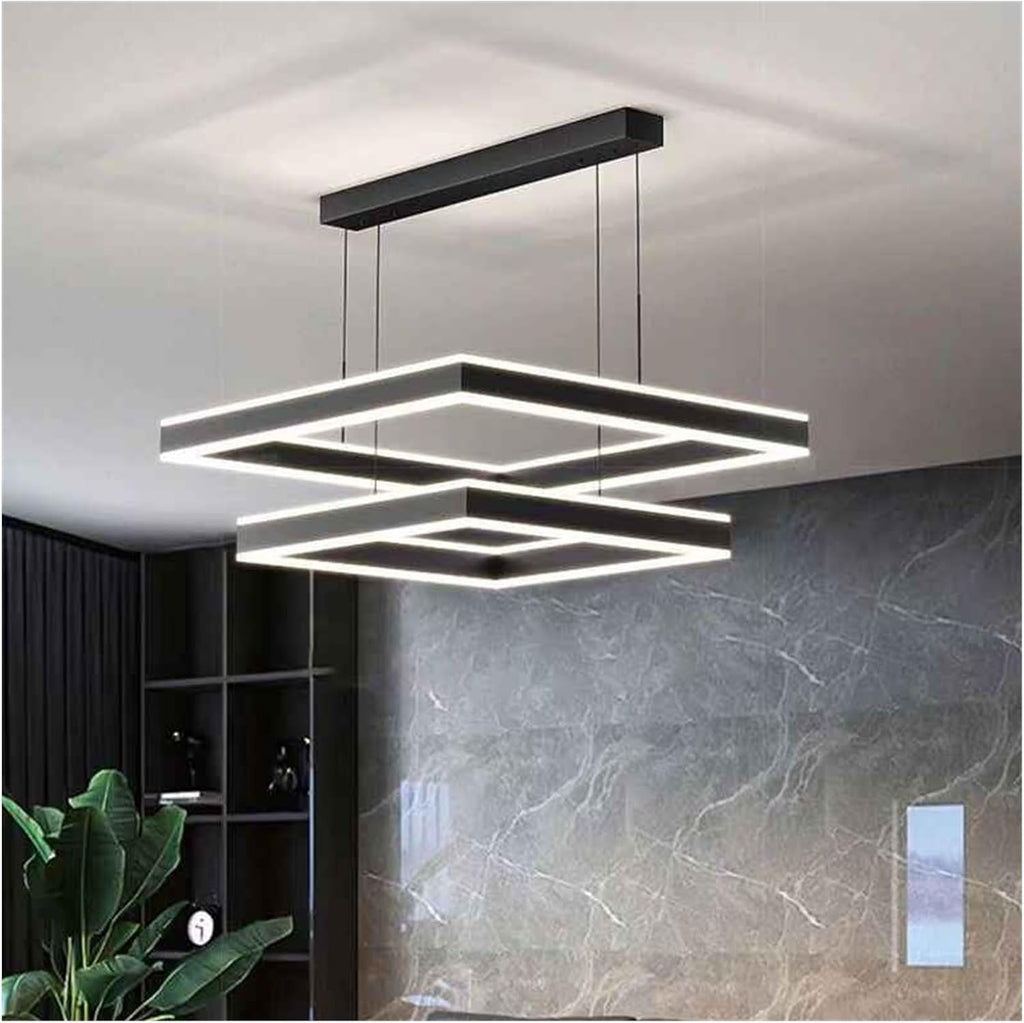 Chandelier, Nordic Minimalism Oval Led Pendant Light Dining Room Hanging Lamp Bar Droplight Home Decor Suspend Luminarias Lamparas(Black 40 60cm,Cold White)
