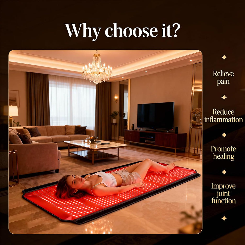 Red Light Therapy for Body, 74.8'*35.4' Whole Red Light Therapy Mat Full Body, 1260 LEDs redlight mat with 660nm & 850nm for Men, Women, Pets