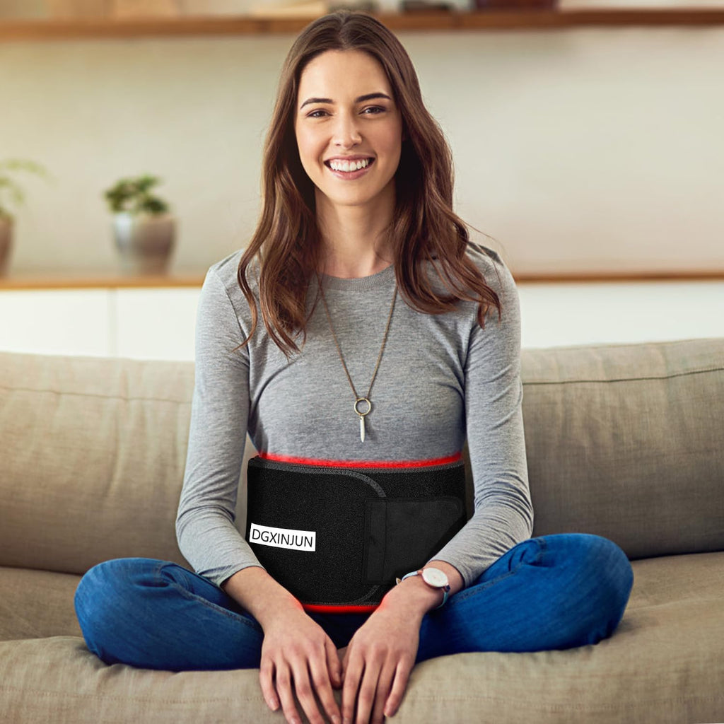 DGXINJUN Red Light Therapy Belt for Body, Infrared Light Therapy Wrap, Wearable Light Wrap for Lower Back Pain Relief Waist Belly Joint Muscle for Daily Comfort & Wellness Support