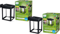 PHILIPS LED Ultra Efficient Solar Square Black Wall Lantern Outdoor 2-Pack Bright White (3000K) 250/20 Lumen (3W = 25W) Weather Resistant