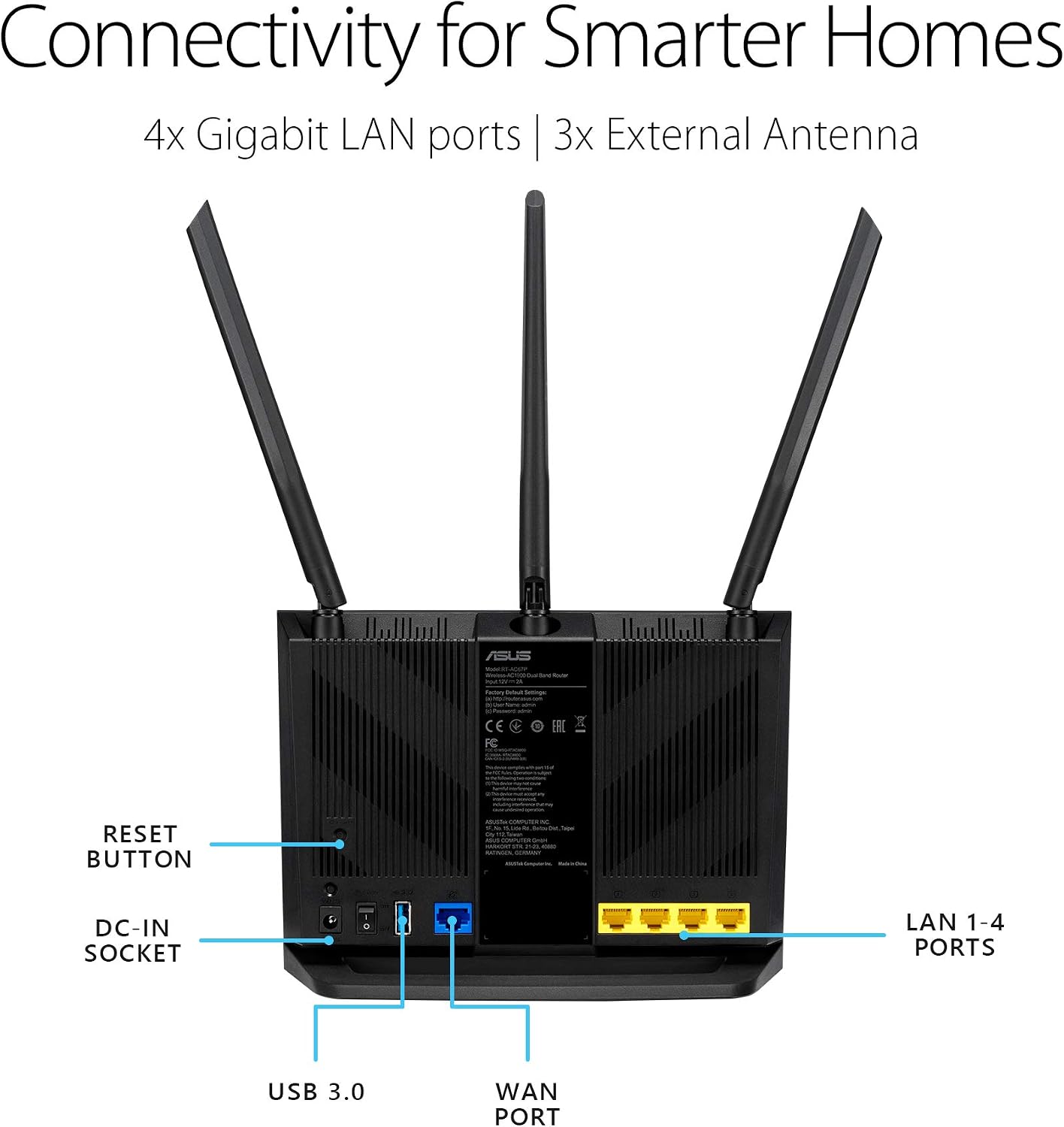 ASUS AC1750 WiFi Router (RT-ACRH18) - Dual Band Wireless Internet Router, Easy Setup, Parental Control, USB 3.0, AiRadar Beamforming Technology extends Speed, Stability & Coverage, MU-MIMO