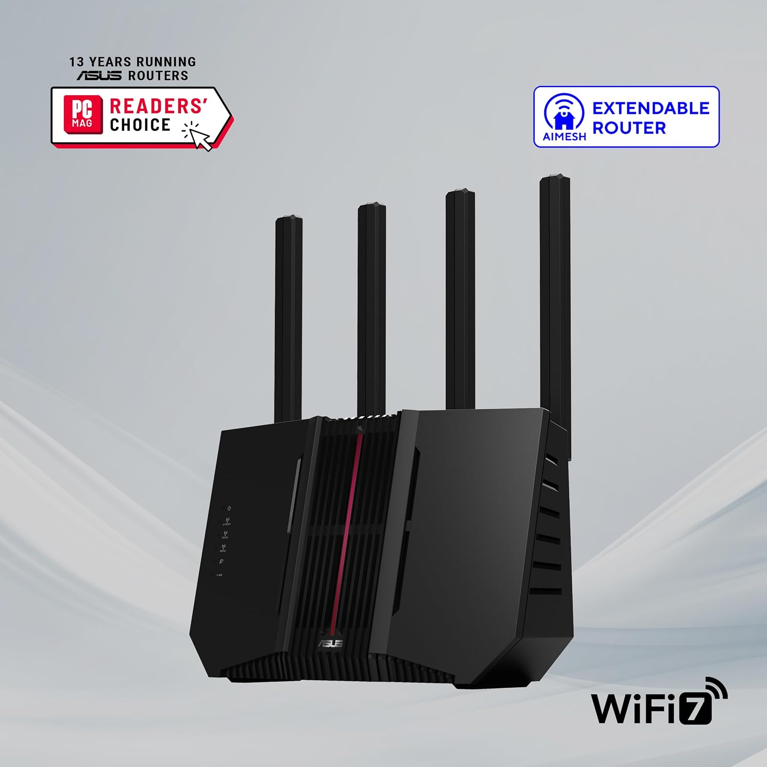 ASUS RT-BE9700 Tri-Band WiFi 7 Smart AiMesh, Extendable Router, 10G Port, Parental Controls & VPNs, Advanced Network Security