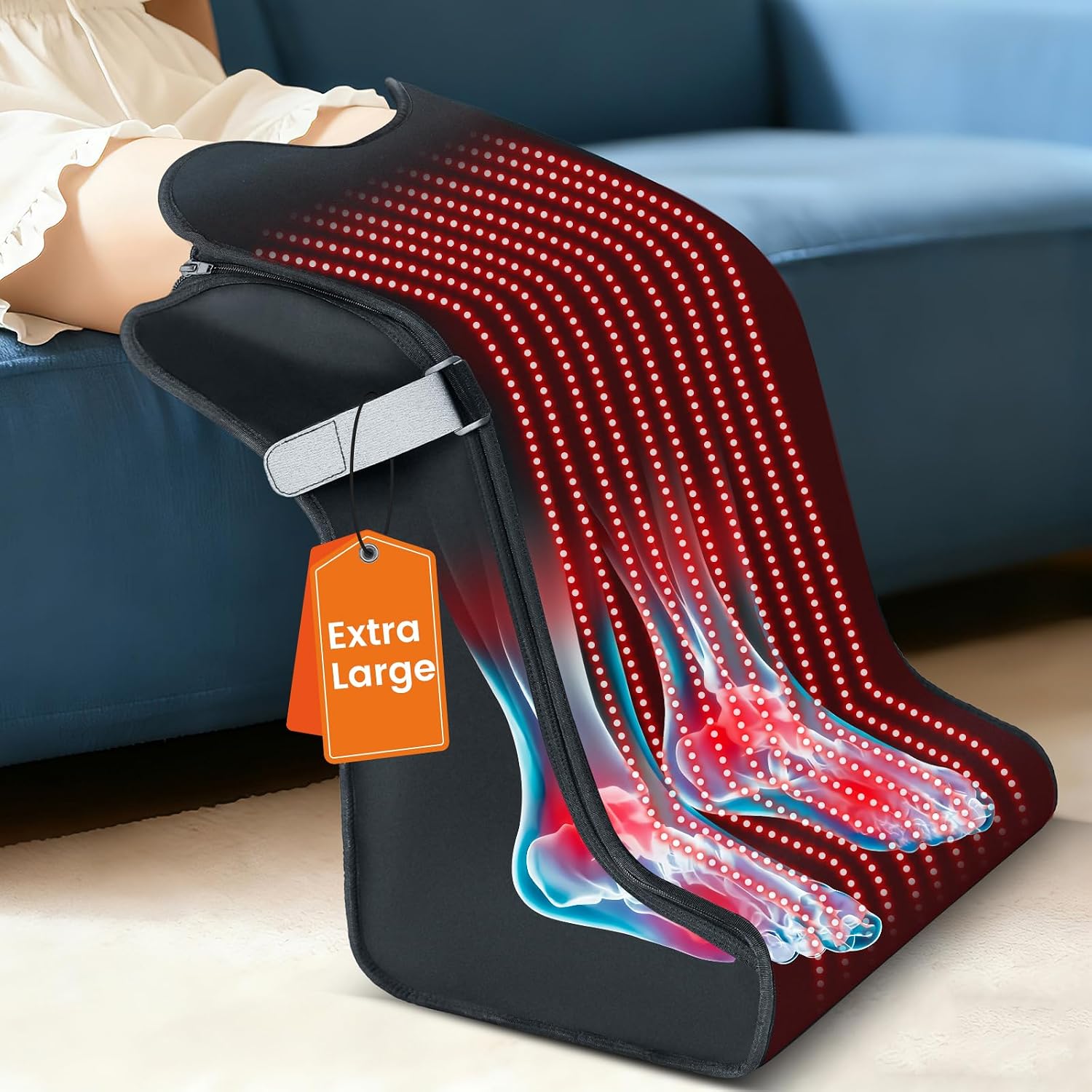Red Light Therapy for Feet & Legs – 2026 Upgraded Device with 480 LEDs, 3-in-1 Chips, Extra-Large Infrared Wrap, 5 Modes, Adjustable Timer, Infrared Light Therapy Pad for Body, 11.8' × 15.7' × 25.5'