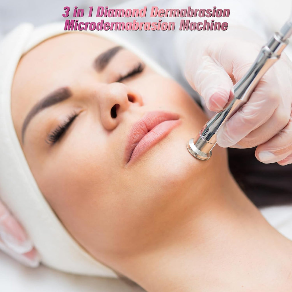 3 in 1 Diamond Machine, TopDirect Facial Skin Care Salon Equipment Beauty Device with Spray Gun (Strong Suction Power: 65-68cmhg)