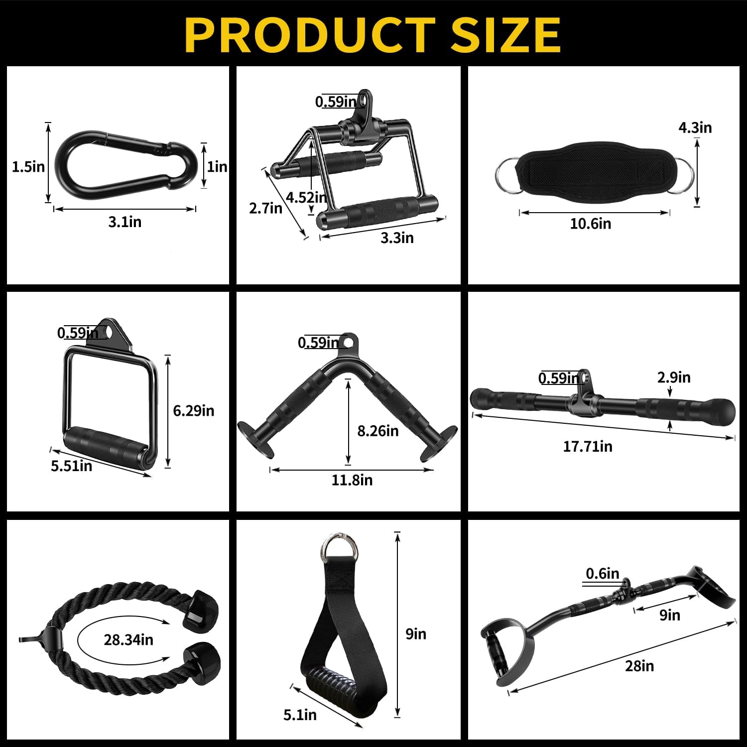 Cable Machine Attachment LAT Pulldown Attachments Cable Machine Accessories for Home Gym