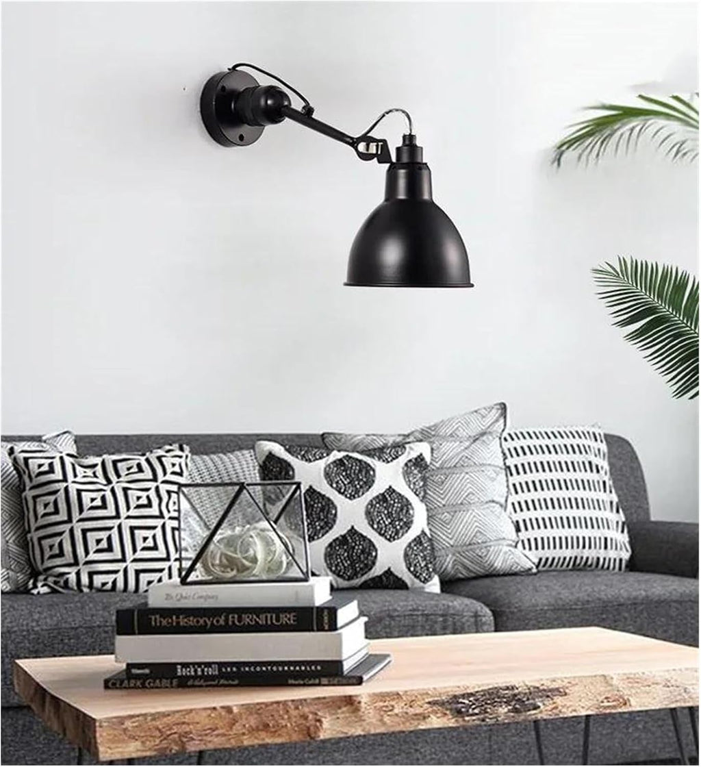 Wall Sconces, Nordic Modern Wall Lamp Beside Bedroom Study Living Room Ajustable Mechanical Arm Light LED Wandlamp Luminaria Sconce(Black)