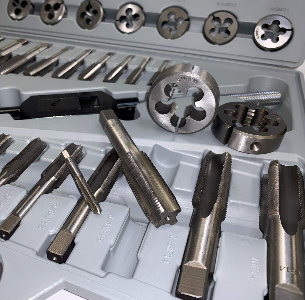 HHIP 1011-0001 45 Piece Tap & Die Set, 1/4-1 Inch - Tungsten