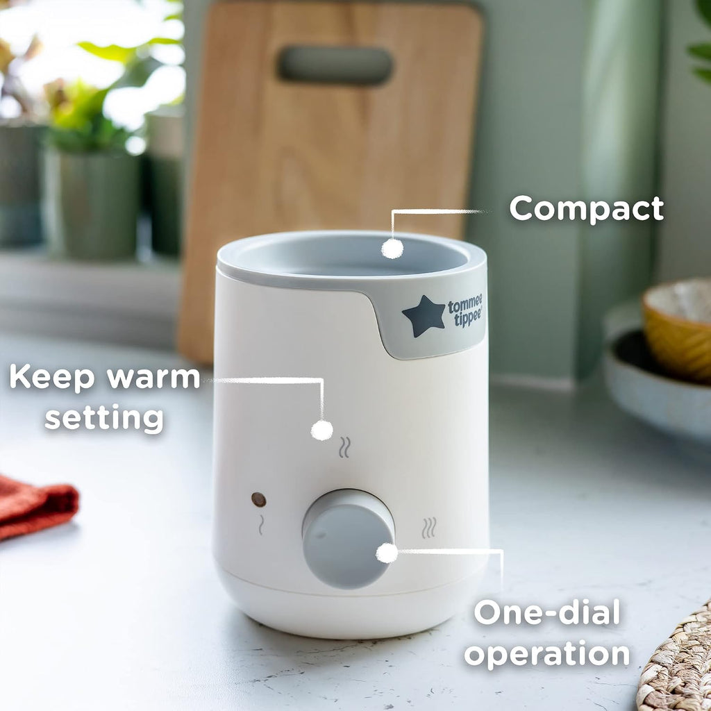Tommee Tippee Easiwarm Bottle Warmer, Warms Breast Milk and Formula Bottles to Body Temperature in Minutes, Automatic Timer, One-Dial Operation, White (Pack of 6)