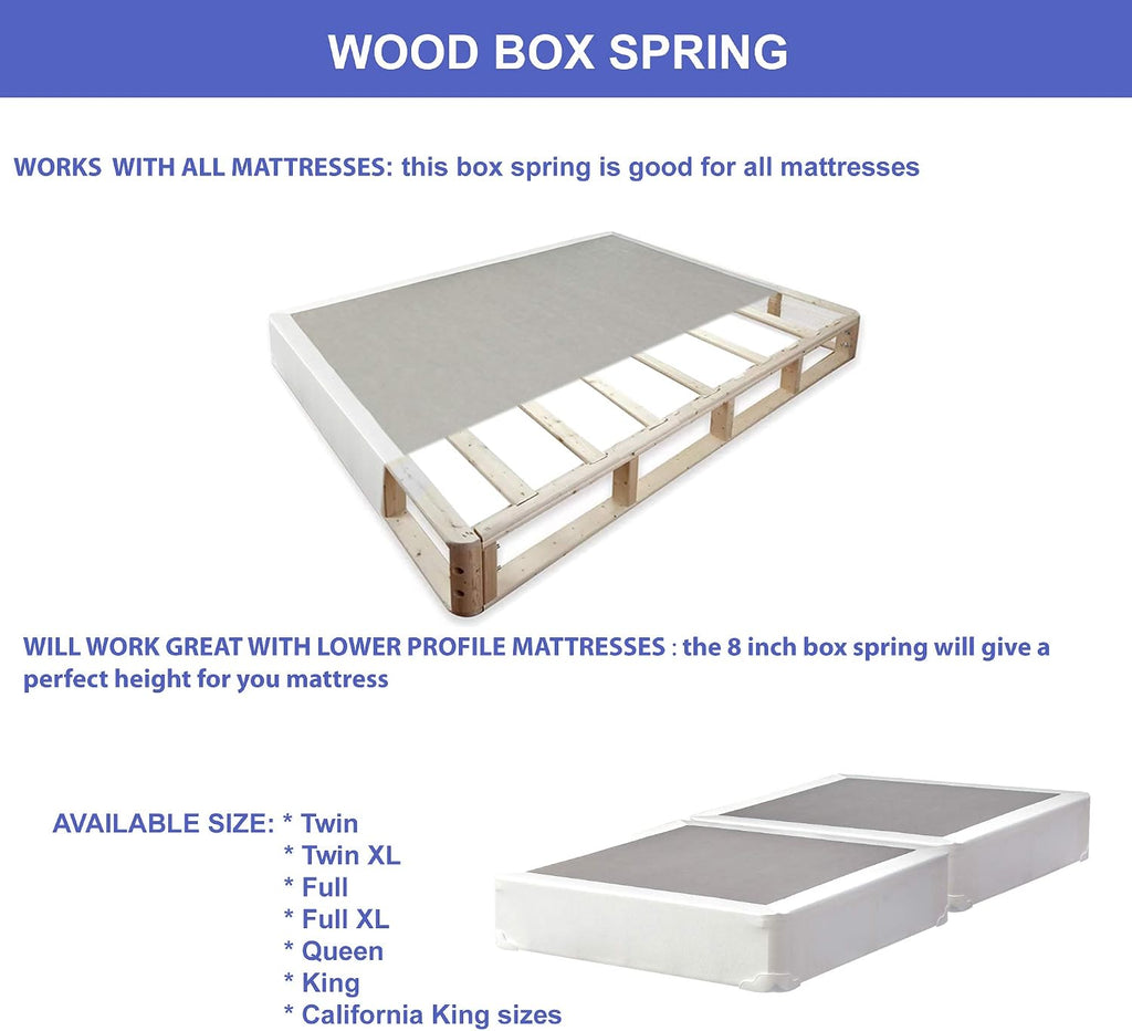 Split Low Profile Wood Traditional Box Spring/Foundation For Mattress Set,