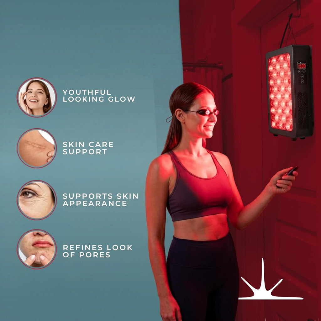 FSA Red Light Therapy for Face and Body, Near Infrared Red Light Therapy Panel 660nm and 850nm, High Power Full Body Hanging Panel, Skin Care Neck Relaxation Sleep with Remote FX300 HSA