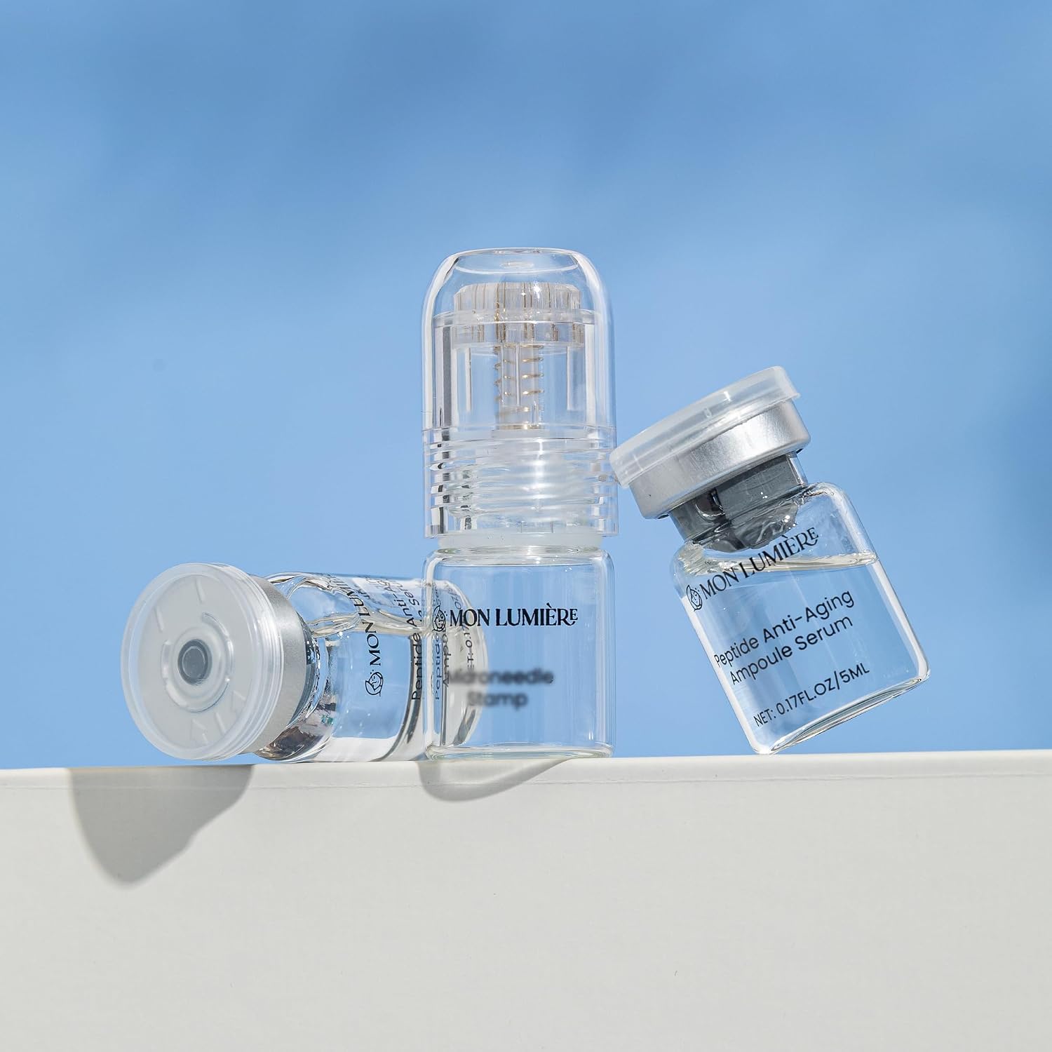 Mon Lumiere Micro Infusion System for Face – Gold Spring-Loaded Facial Stamp with PDRN & Peptides – At-Home Skincare Kit for Glow, Smoother-Looking Skin & Visible Radiance – 6 Single-Dose Serums