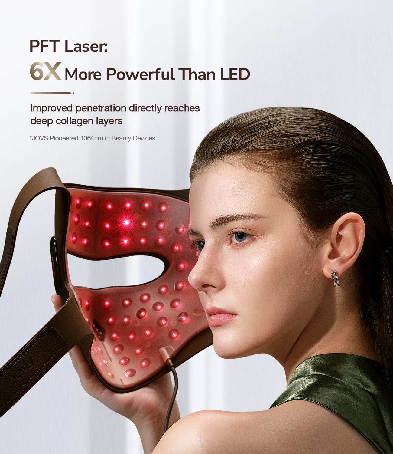JOVS 4D Laser Therapy Mask for Face, LED Red Light Therapy Face Mask with 4 Wavelengths for Deep Anti-Aging, Precision Anti-Wrinkle, Skin Firming & Radiant Glow, 6x More Powerful Than LED, Gift