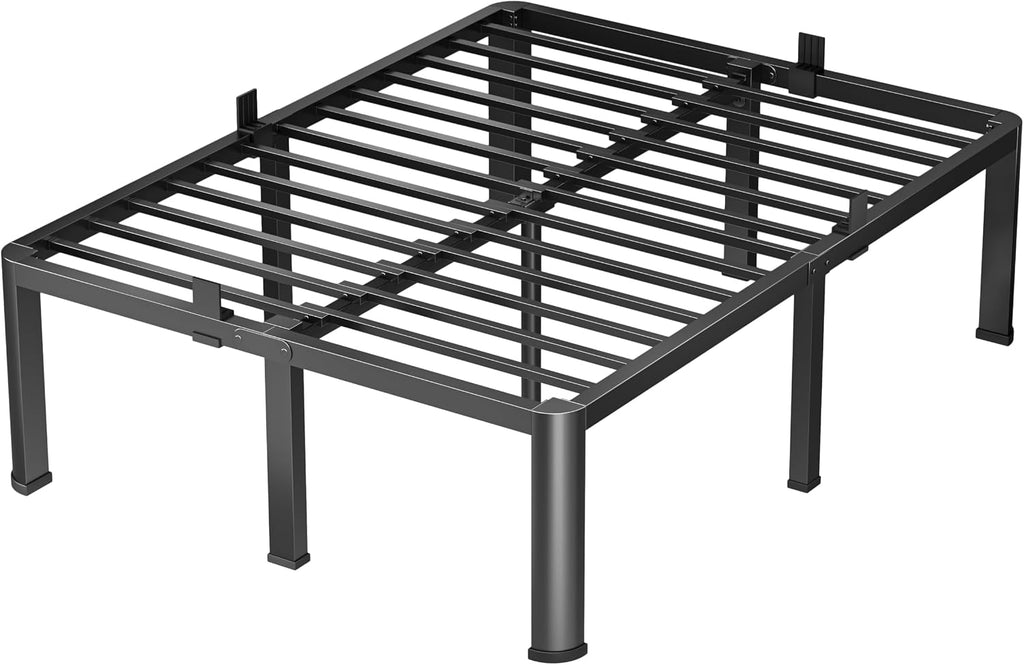 VIPSHOW 20 Inch Queen Heavy Duty 3500 lbs Bed Frame with Round-Corner Legs & Anti-Squeak Design – Quick Assembly Metal Platform, No Box Spring Needed