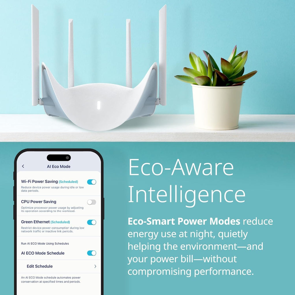 D-Link BE9500 Tri-Band Wi-Fi 7 Smart Router (R95) – Sculptured-Wing Design, 2.5 GbE, Self-Optimizing Mesh, Multi-Gig, Parental Controls, Alexa/Google Ready