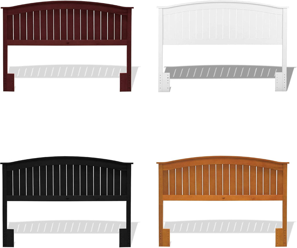 Finley Wooden Headboard Panel with Curved Top Rail Design, Black Finish, Full / Queen