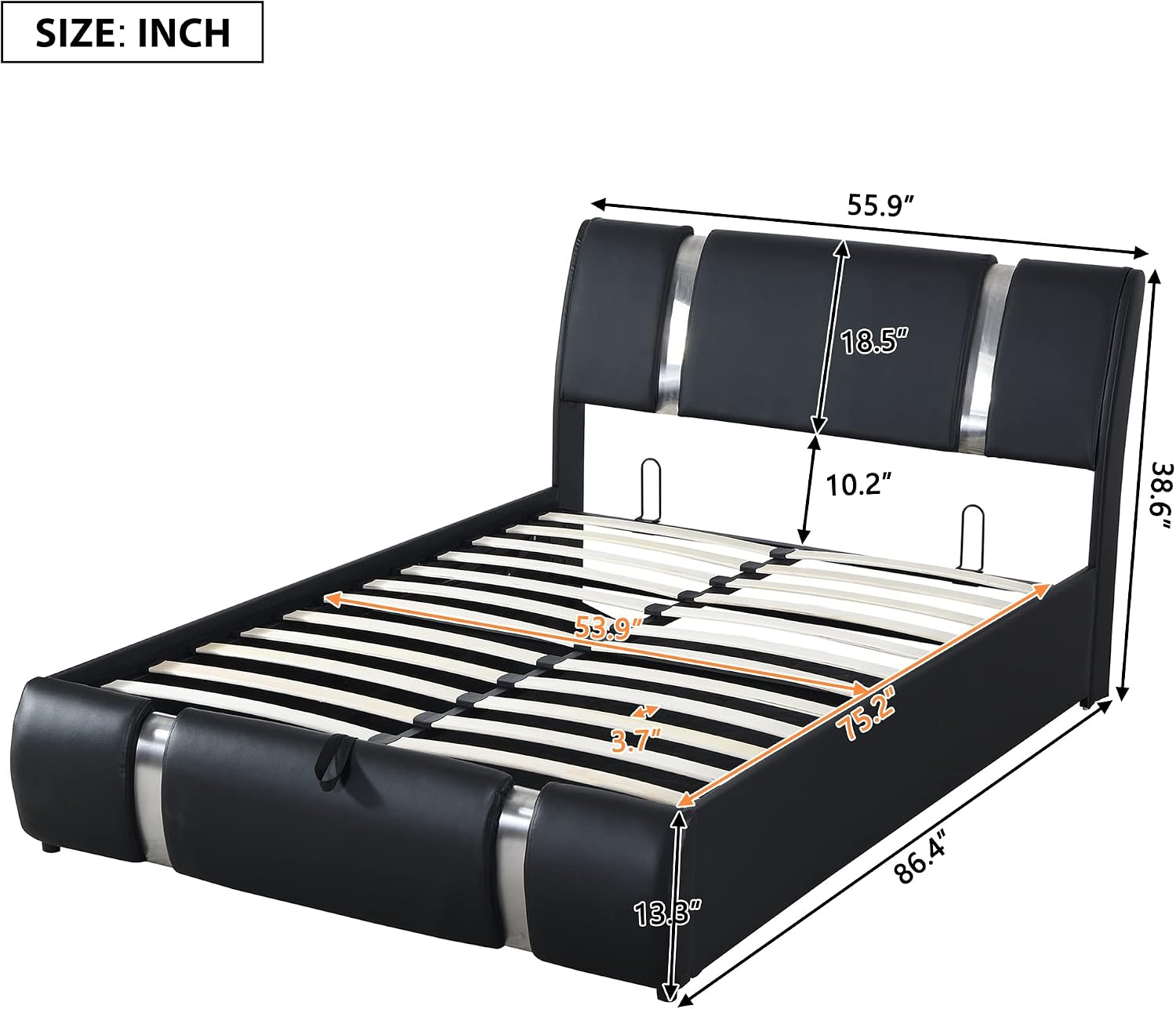 Queen Size Lift Up Storage Bed with Storage Ottoman, Queen Bed Frame with Tufted Headboard/Hydraulic Storage, 2-Pieces Queen Bedroom Sets, Easy Assembly, Pink(Black,Full)