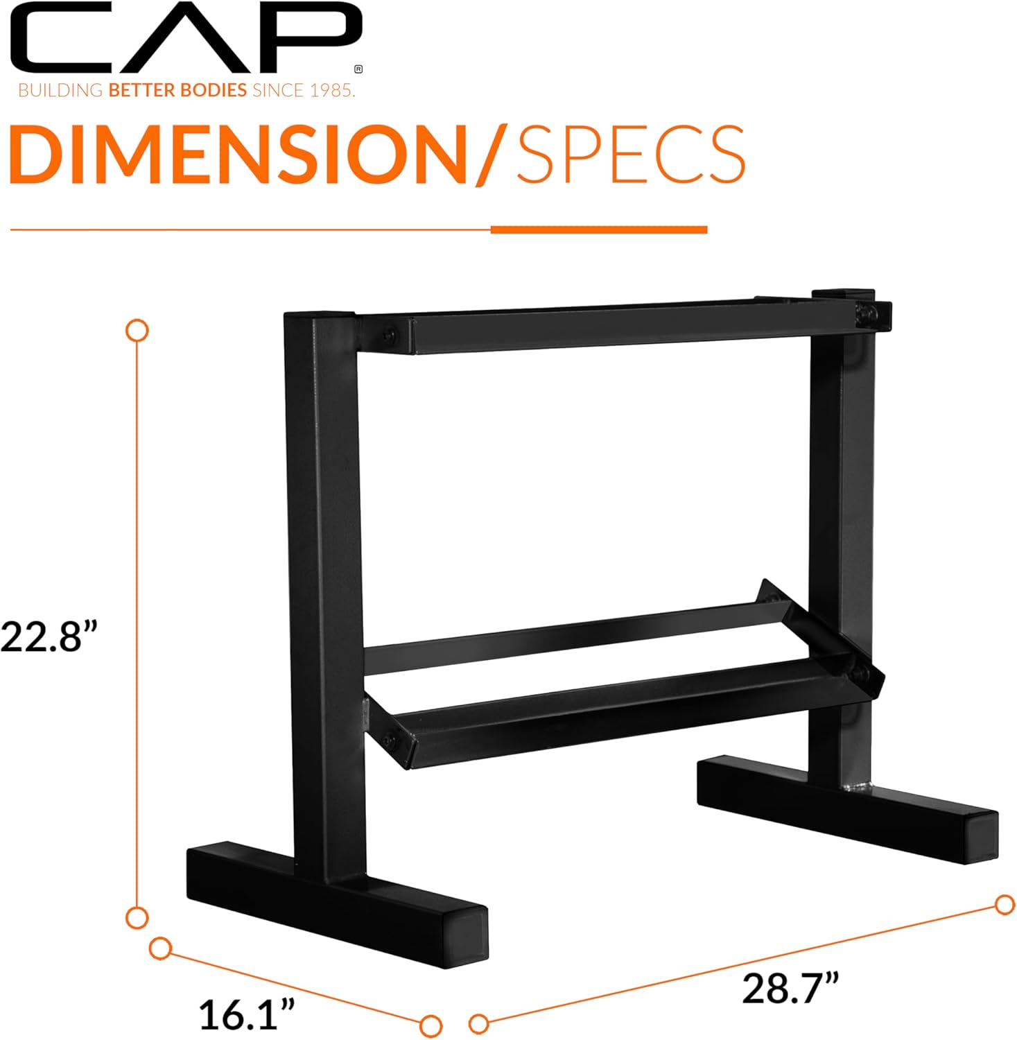 CAP 150 LB Dumbbell Set with 2-Tier Rack, Rubber Hex Free Weights Set, Home Gym Weight Set with Horizontal Storage Rack for Strength Training