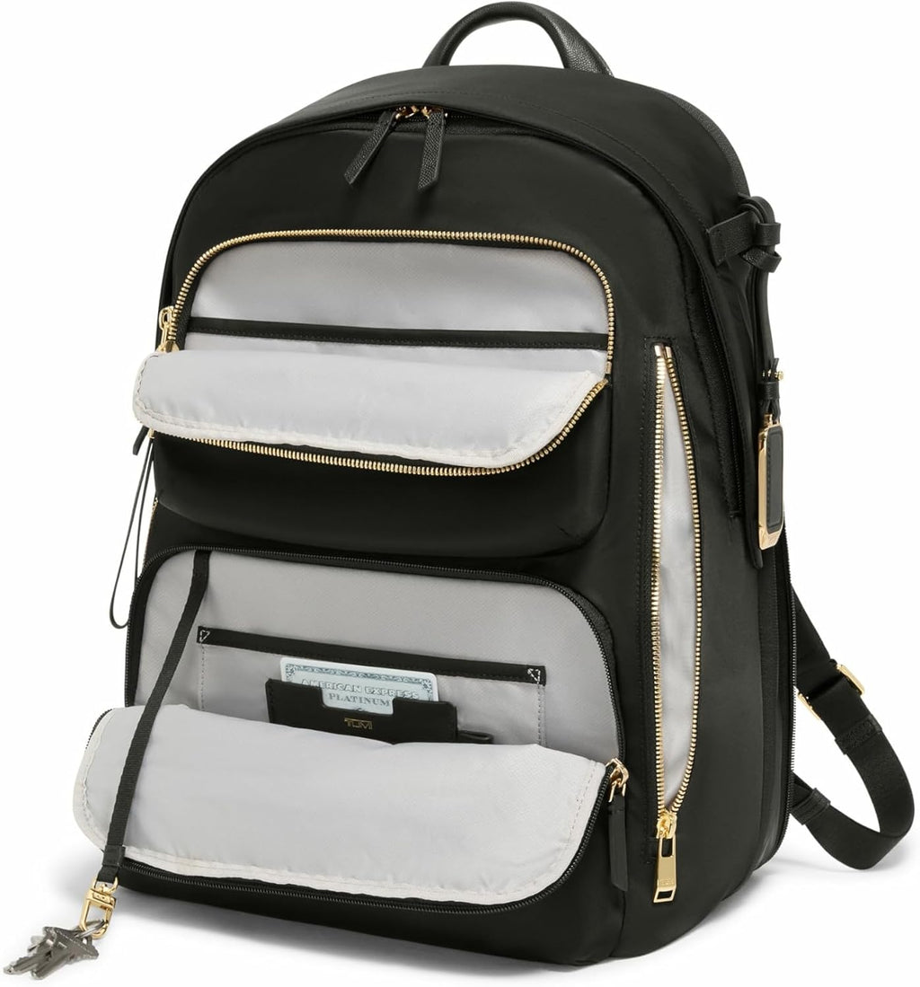 TUMI - Voyageur Montana Backpack - Stylish Travel Backpack for Women - For Business, Work - Fits up to 16' Laptops - Black/Gold