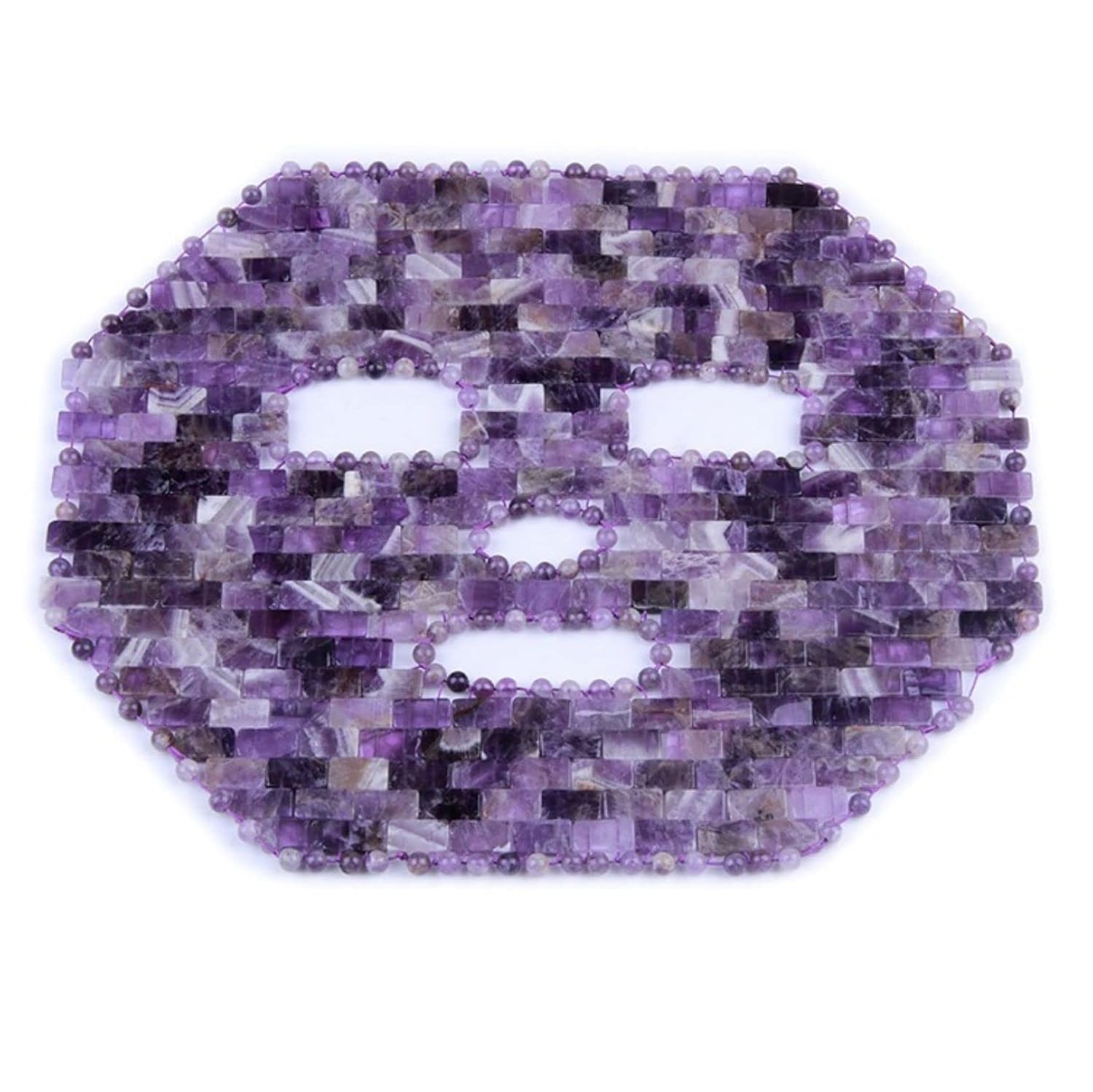 Rose Quartz Mask Cold Therapy Face Mask Reusable Jade Ice Sleeping Mask Beauty Skincare Massage Tool for Depuffing Anti-aging Dark Circles (Color : Amethyst)