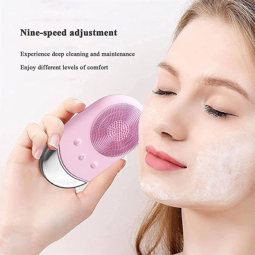 Facial Cleansing Brush,Sonic Face Brush Silicone Electric Facial Washing Cleansing Brush Version Electric Deep Cleaning Waterproof Skin Care Tool