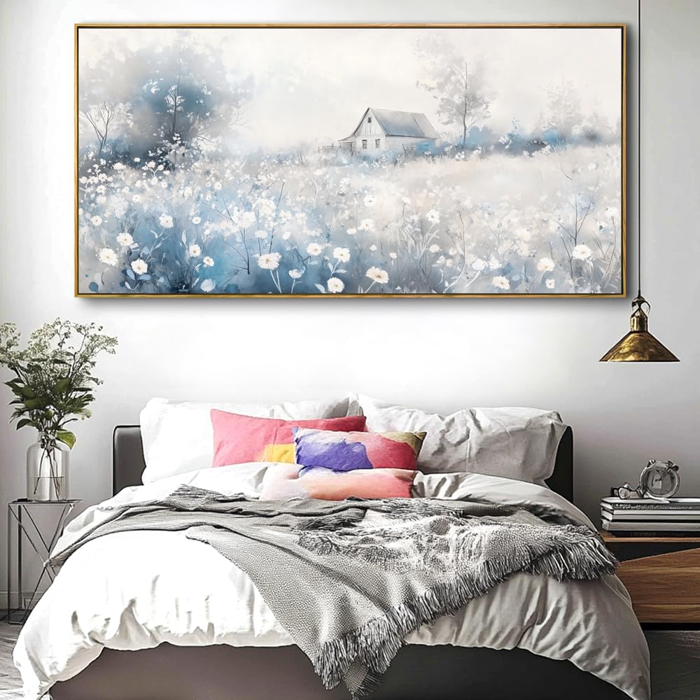 landscape Abstract Wall Art For Living Room Large Size Framed Canvas Wall Art Abstract Wall Decor Abstract Art Paintings Modern Artwork Decor for Bedroom Bathroom 60x30in