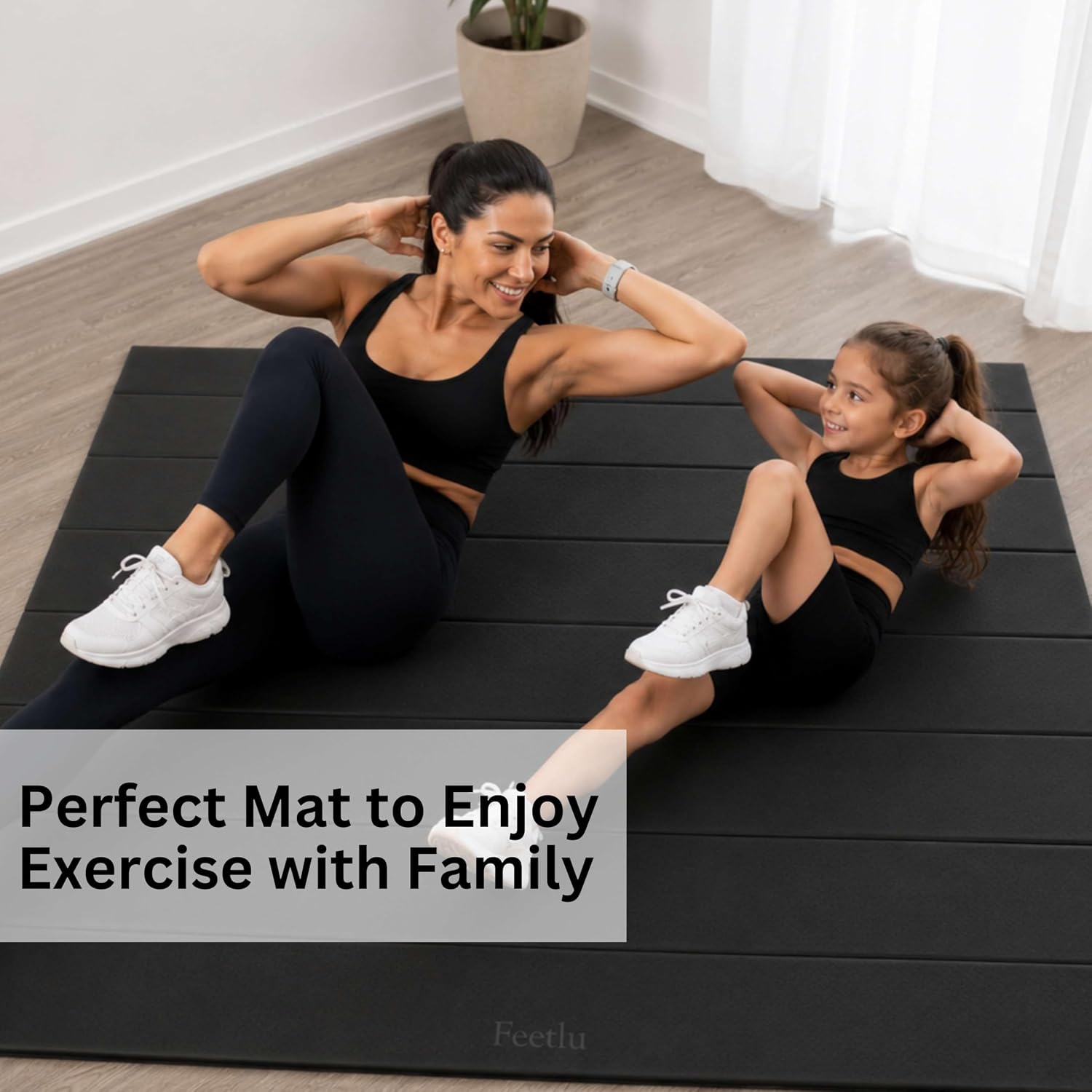 Foldable Large Yoga Mat: Extra 6mm & 8mm Thick Workout Mat for Home Gym and Travel - Anti-Slip Folding Exercise Mat for Yoga, Pilates, and More