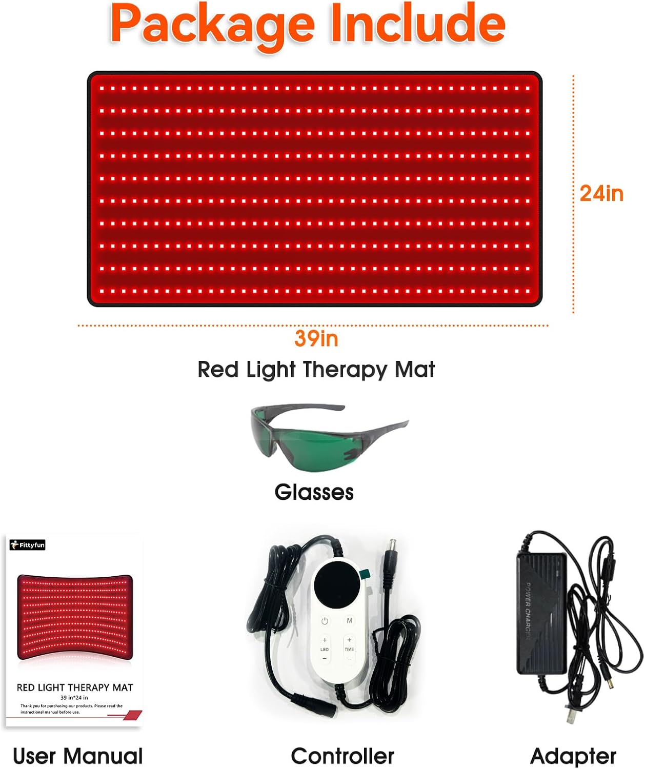 Red Light Therapy Mat for Body, Large 39'x24' Infrared Light Pad with 400 LEDs Tri-Chip 660nm & 850nm, Red Light Blanket for Back, Leg, Joint & Muscle Pain, 9 Timer, Max 60W