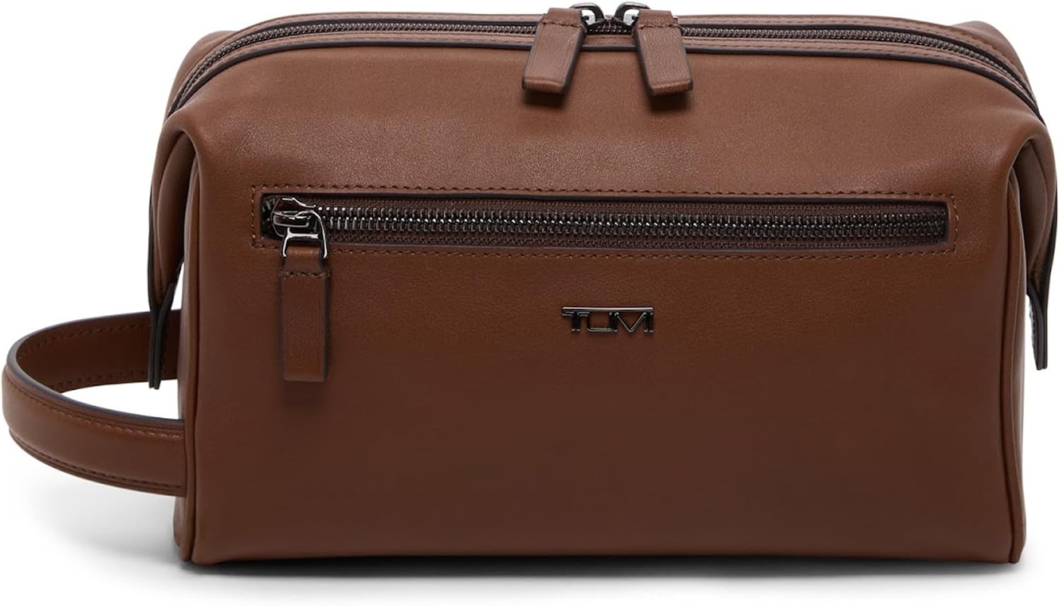 TUMI - Travel Accessories Dopp Kit - Men's Travel Essentials Framed Toiletry Bag - Cognac Leather