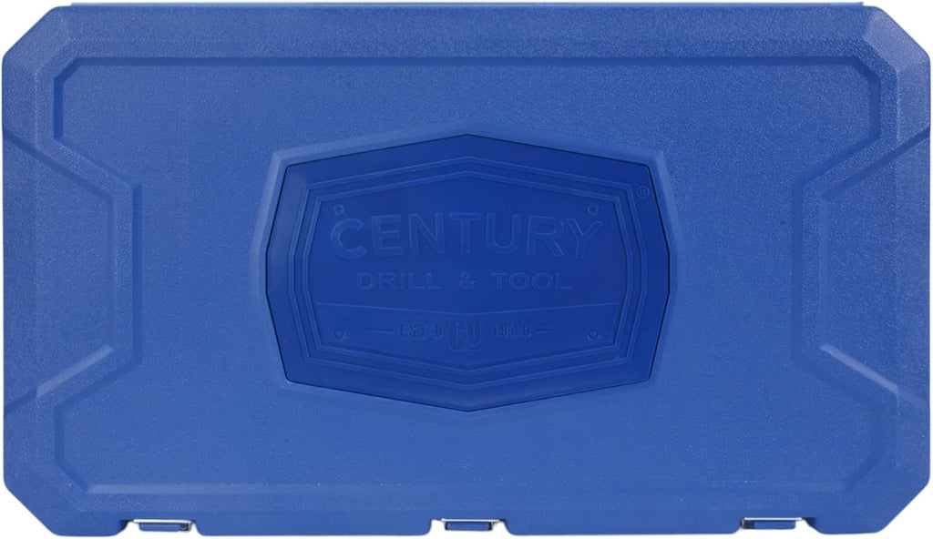 Century Drill & Tool Metric Tap and Die Set, 58-Pc Heat Treated Steel Hand Cutting Taps & Dies Includes Wrenches, Screw Extractors, Pitch Gauge & More - 98957