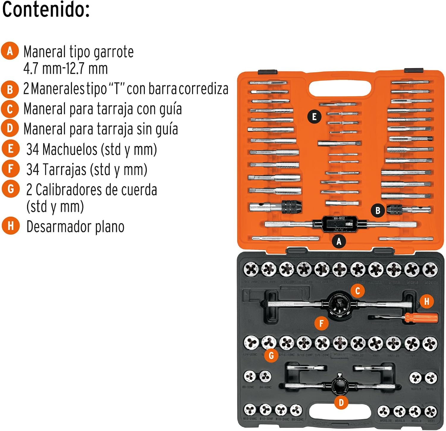 TRUPER J-MATA-76 76-Pc Tap and Die Set