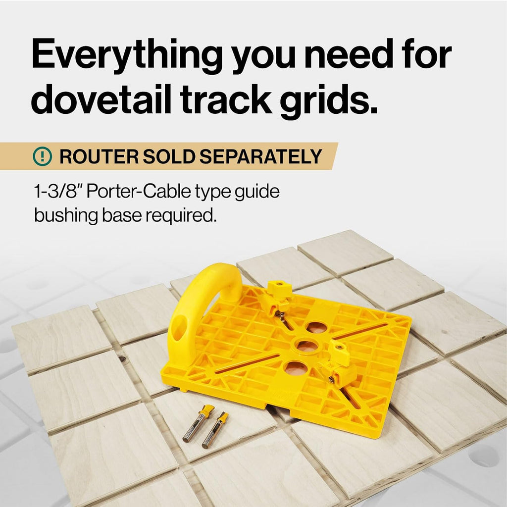 MICROJIG MatchFit Grid Router Guide Kit, Woodworking Precision Tools for Dovetail Track, Easy Setup, Self-Indexing Design, for 1/4' Shank Routing Bits